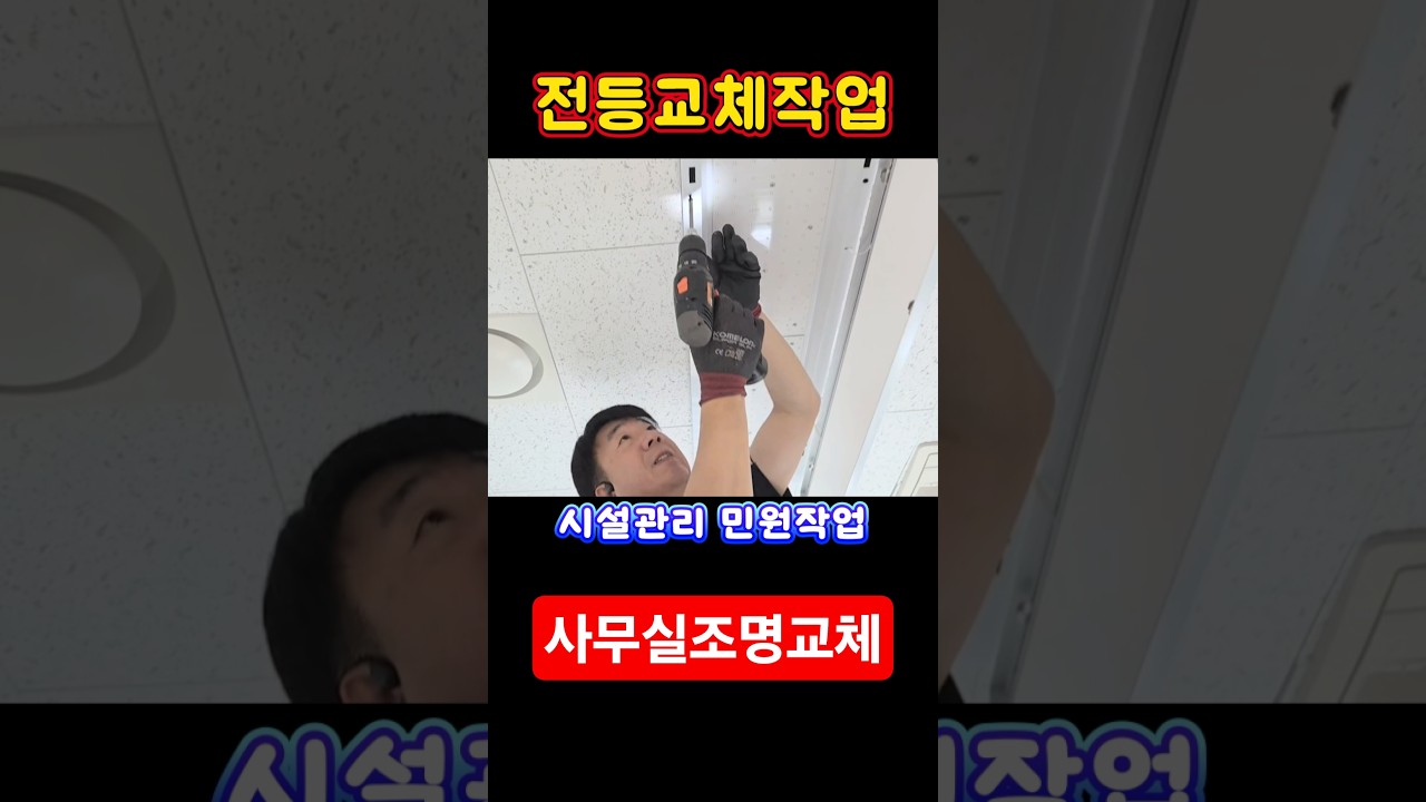 사무실 조명교체 작업 #시설관리 #전기실무 #전기기사