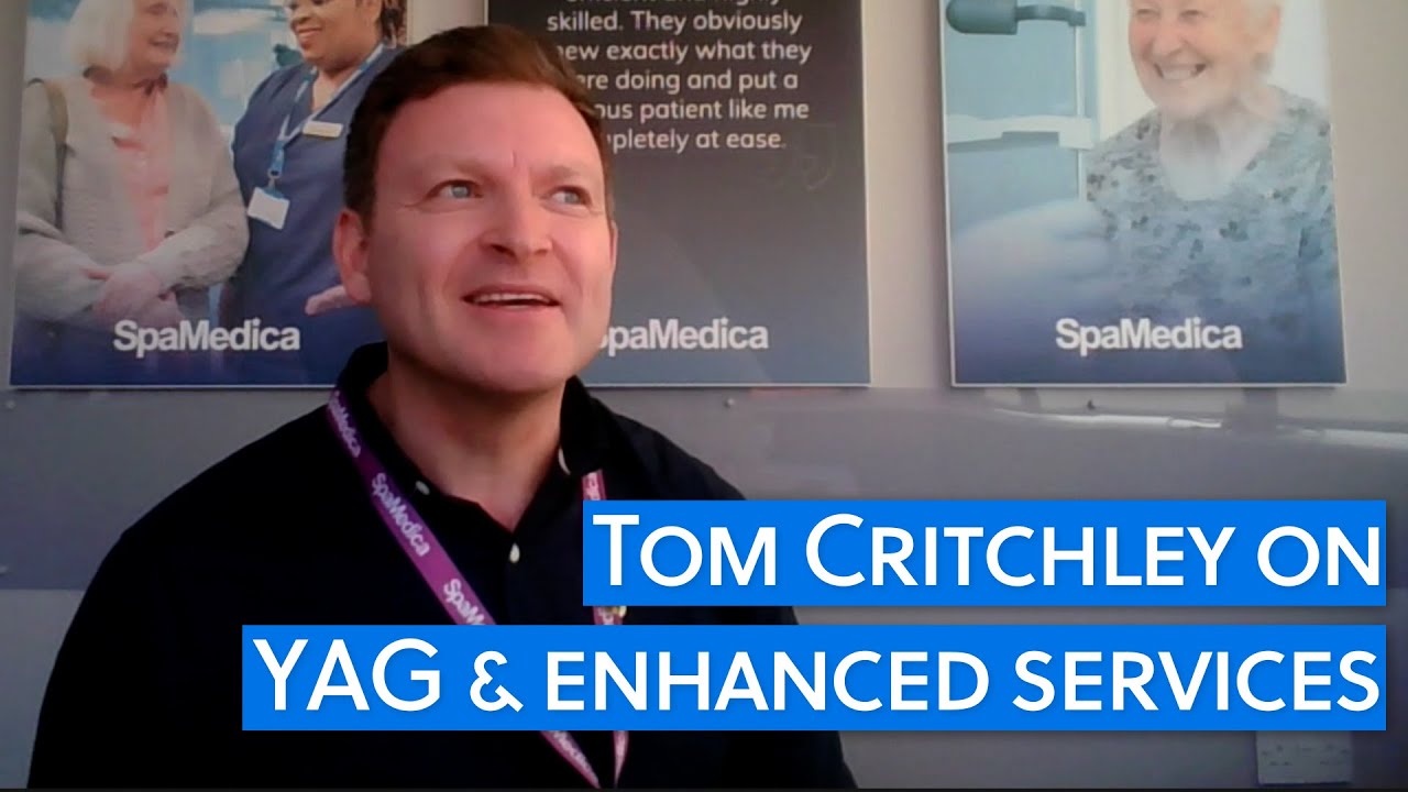 Chatting with principal optometrist at SpaMedica in Bolton, Tom Critchley