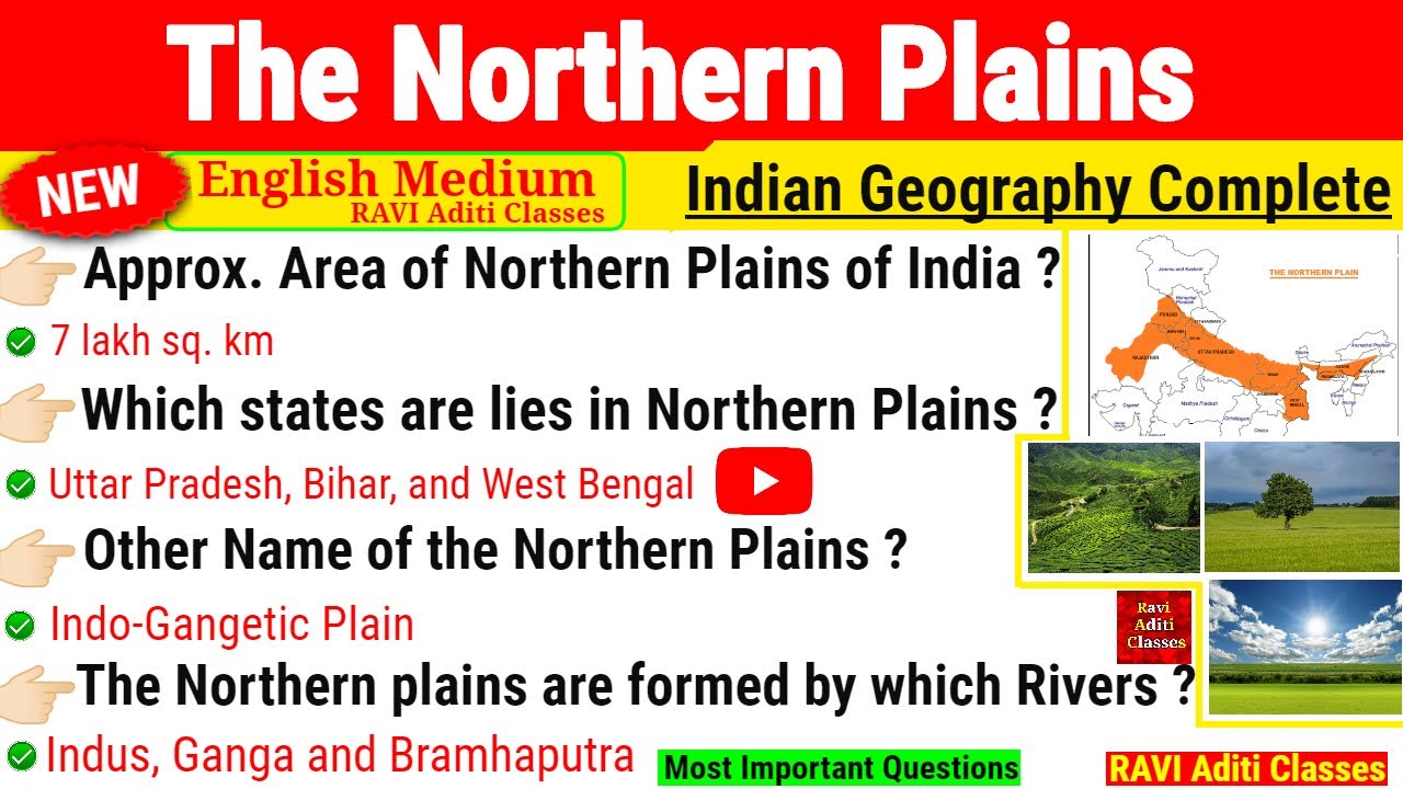 The Northern Plains of India in English | Geography Most Important Question |  Geography Gk Trick