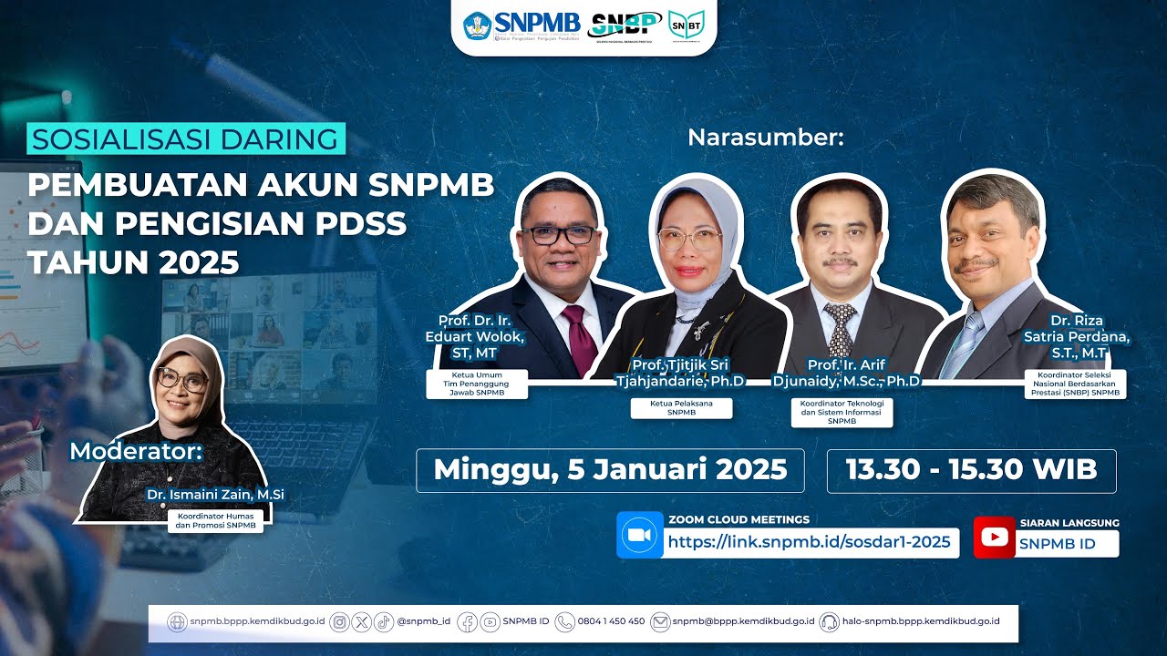 SOSIALISASI DARING PEMBUATAN AKUN SNPMB DAN PENGISIAN PDSS TAHUN 2025