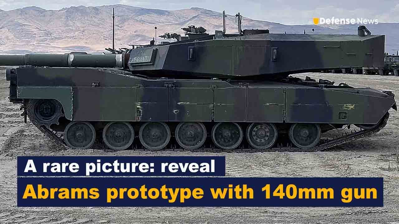 A rare picture: an overhead shot of the Abrams prototype with 140mm gun