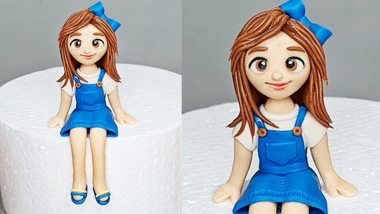 Making A Girl Cake Topper with Fondant / Sugarpaste
