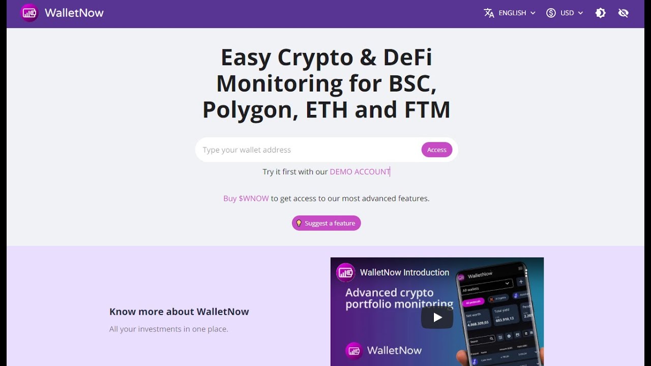 WalletNow - Easy Crypto & DeFi Monitoring for BSC, Polygon, ETH and FTM