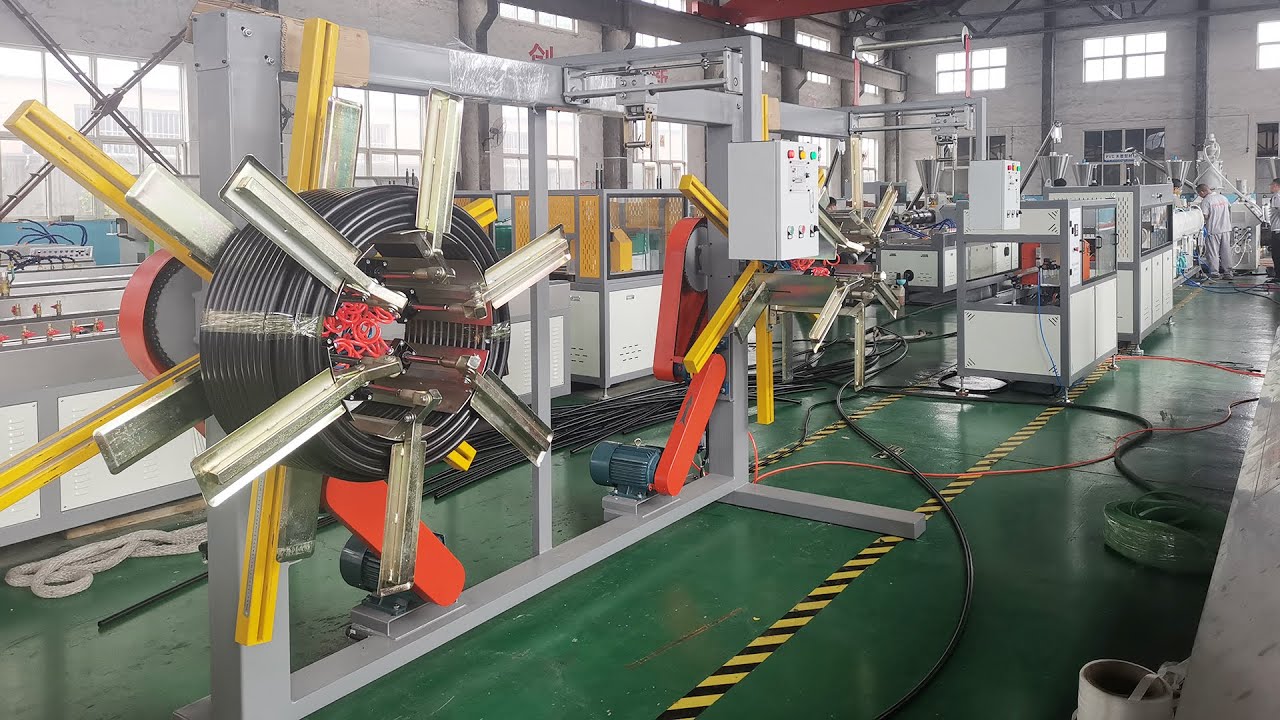 HDPE PE Pipe Production Machine / Polyethylene Pipe Extrusion Line / With Coiler