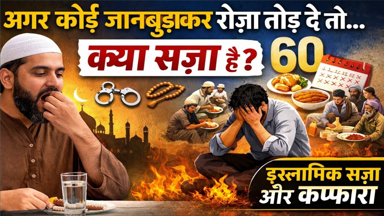 अगर किसी ने जानबूझकर रोज़ा तोड़ दिया तो क्या 60 रोज़े रखने पड़ते हैं? | इस्लामिक हुक्म