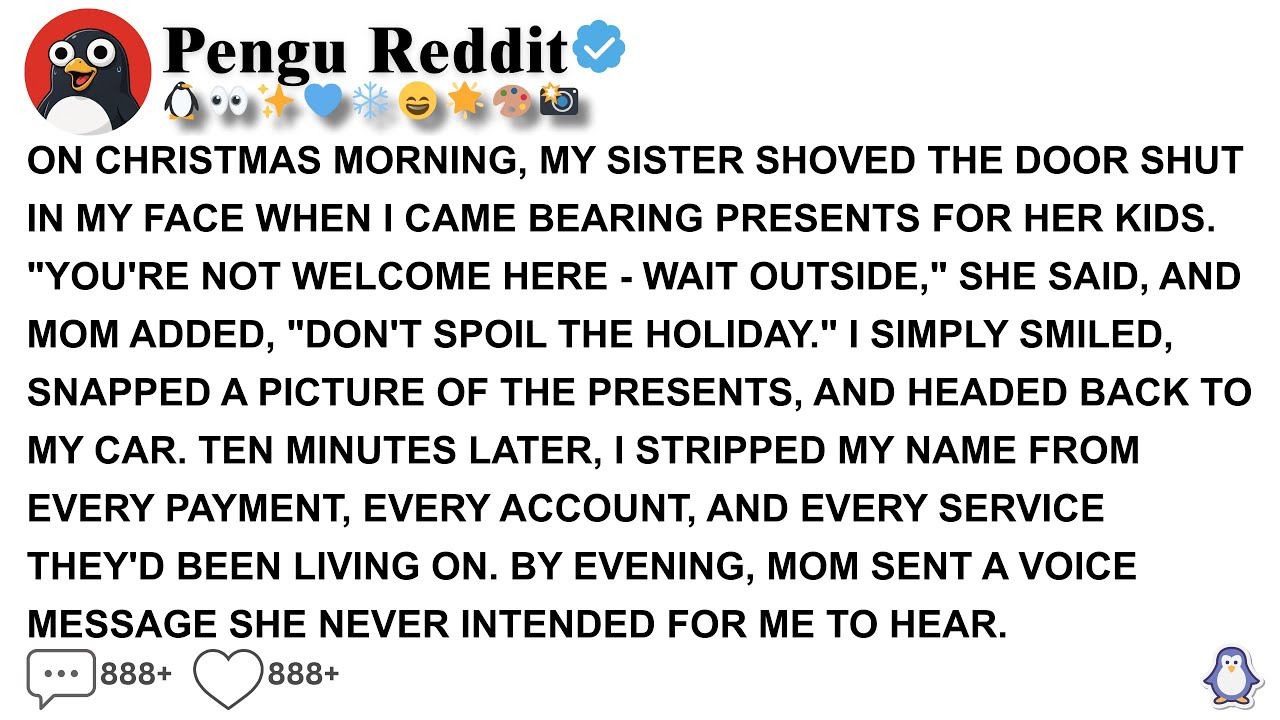 [Full Story]ON CHRISTMAS MORNING, MY SISTER SHOVED THE DOOR SHUT IN MY FACE WHEN I CAME BEARING.