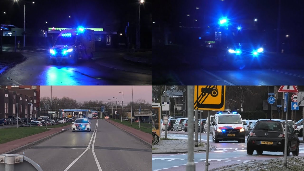 Politie, brandweer en ambulances met spoed naar meldingen in Zwijndrecht