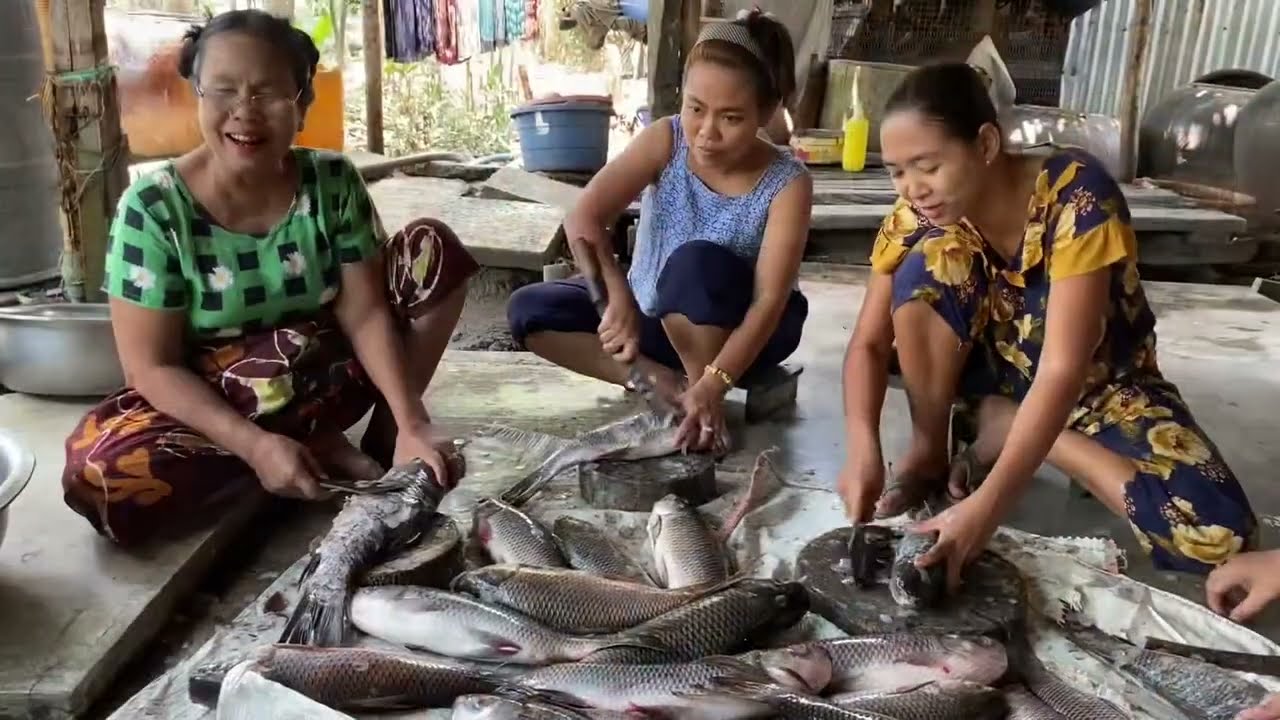 မုန့်ဟင်းခါး အလှူအိုးကြီးချက်_Mote Hin Gar, Myanmar traditional rice noodle soup by Ko Robert