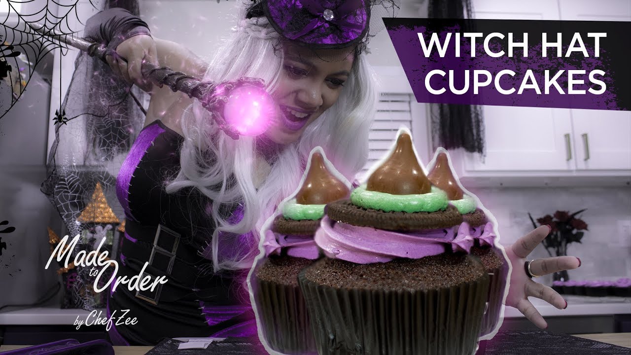 Witch Hat Cupcakes | Chocolate Cupcake Recipe | Halloween Recipes | Made To Order | Chef Zee Cooks