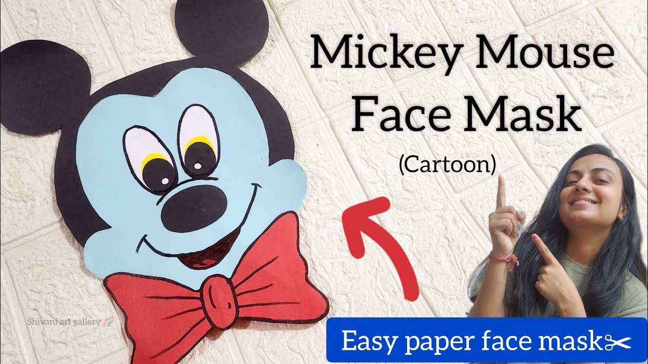 Mickey mouse face mask | how to make mickey mouse | cartoon face mask #facemask #mickeymouse #diy