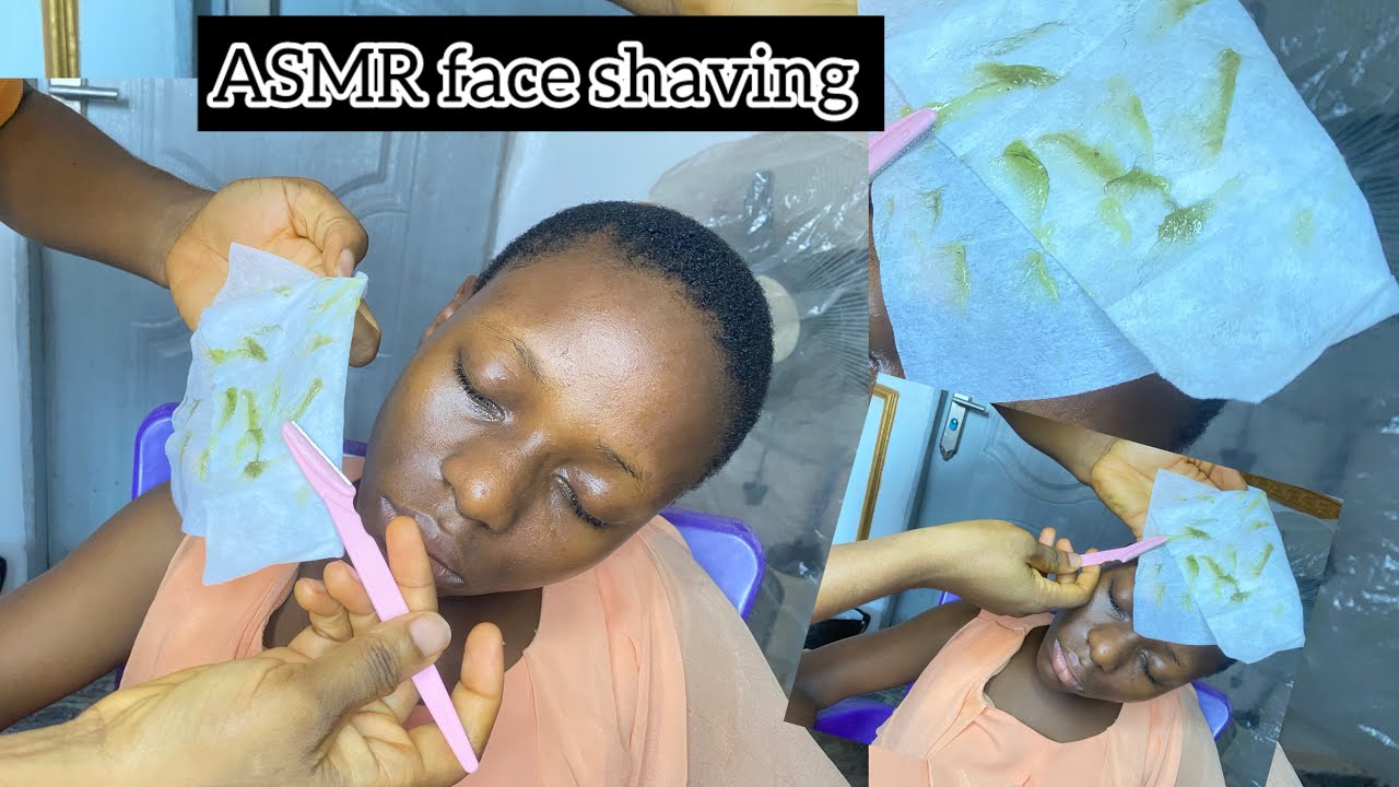 ASMR Face Shaving Routine 🌿 | Gum Chewing & Smooth Sounds (Neem Cream) 