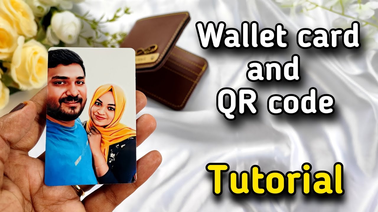 Wallet card with QR code scanner | personalized picture with caption | wallet card editing & QR code