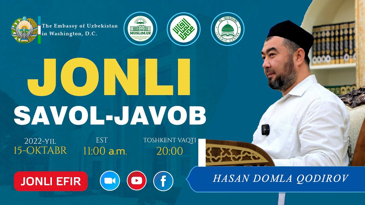 🔴 Hasan domla Qodirov bilan jonli savol-javob | 15.10.2022