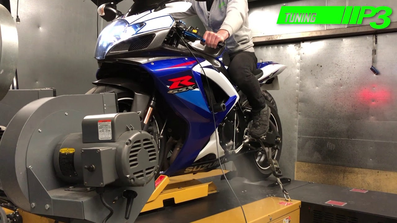 Suzuki GSX R 750 Dynojet Power Commander 5 custom mapping with K&N air filter, Std down pipes with Y