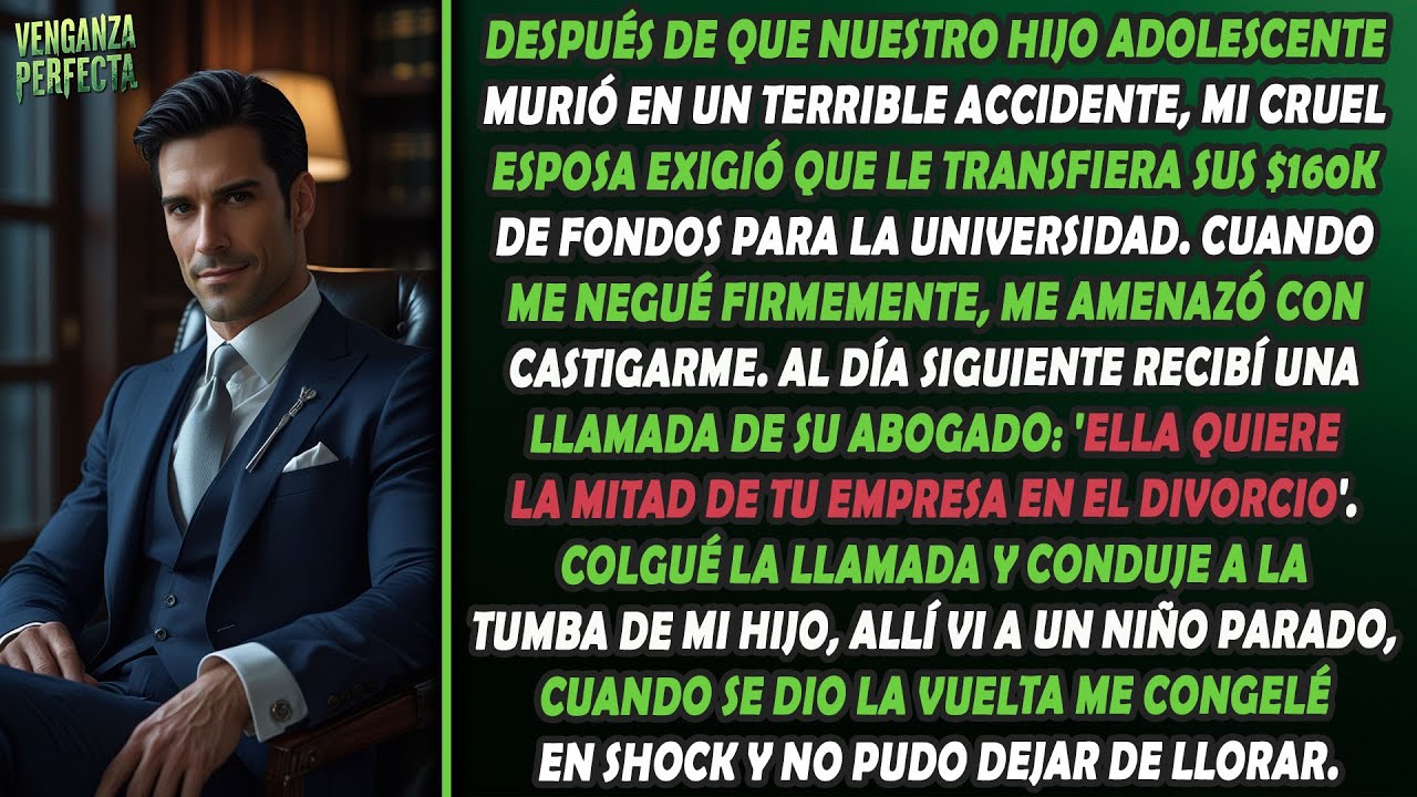 Mi esposa exigió el fondo universitario de mi hijo fallecido. Luego, un niño en su tumba me ...