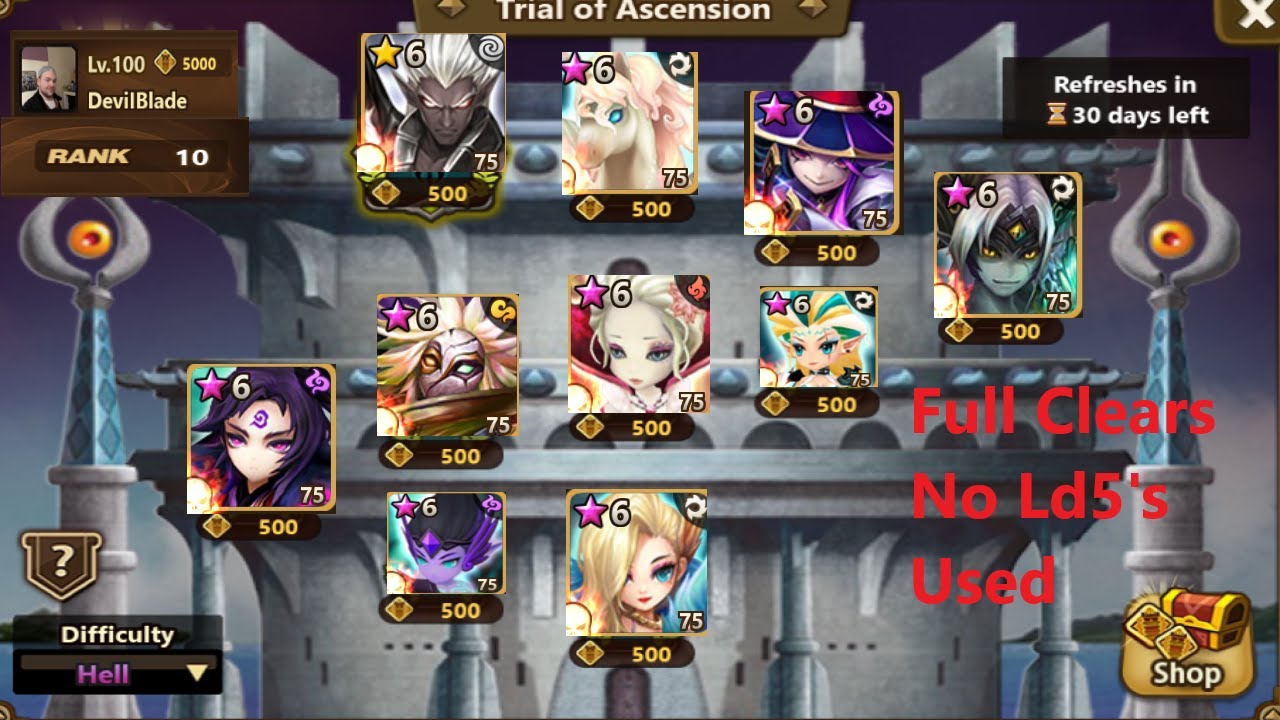 Toa Hell Full Cleared January 2025 Summoners War