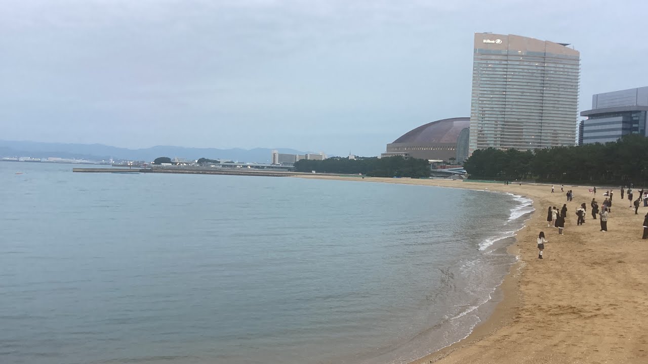 バーチャル散策【ももち浜(福岡市)】福岡タワー南口バス停→シーサイドももち海浜公園
