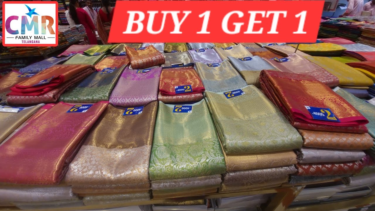 CMR Family Mall లో BUY 1 GET 1 దమాకా పట్టు చీరలు #hyderabad#pattusarees#cmrfamilymall#saree #cmr