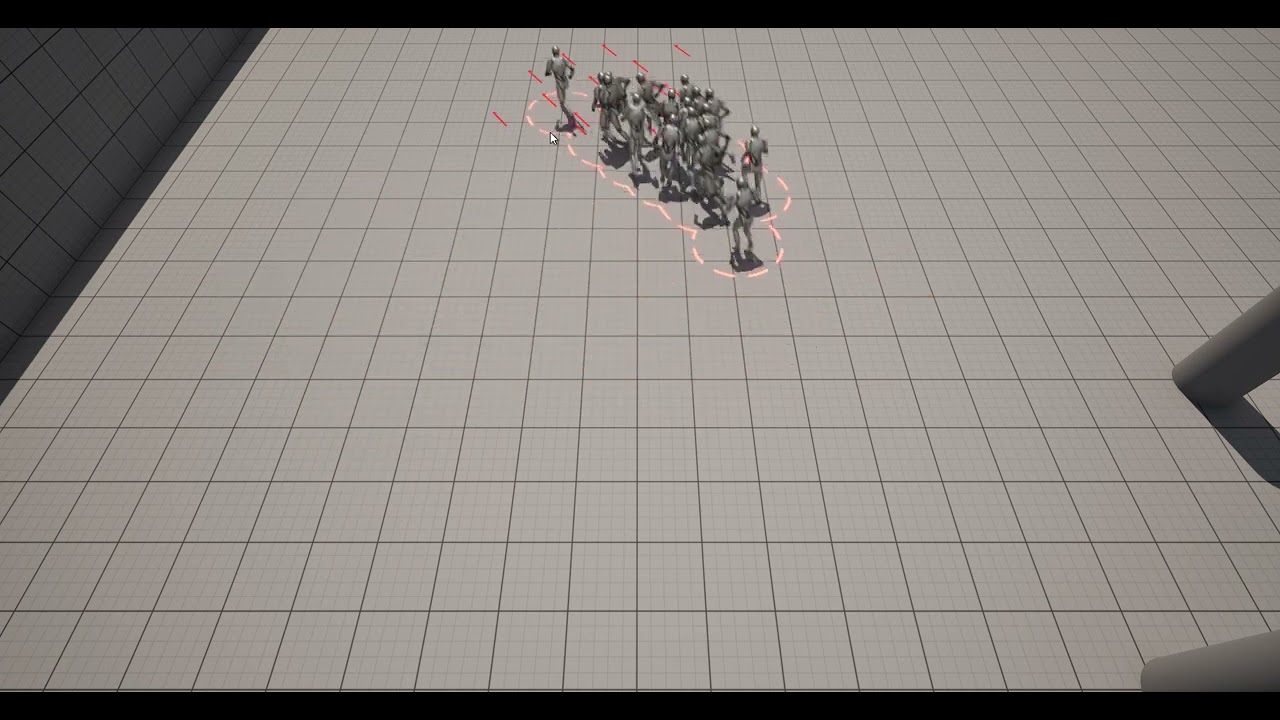 Unreal Engine RTS Squad Movement and post process selection rings wip