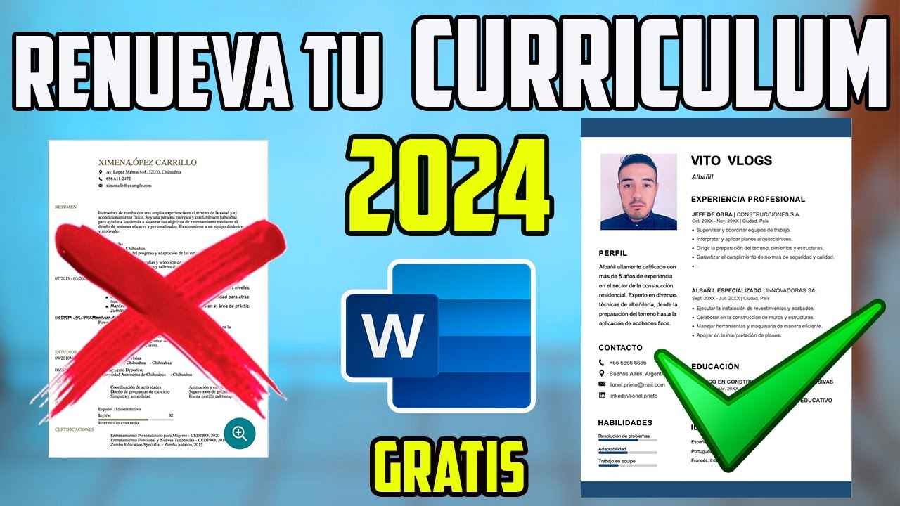 RENUEVA TU CV EN 5 MINUTOS 2024 PLANTILLAS GRATIS PARA TU CV I COMO HACER UN BUEN CURRICULUM EN WORD