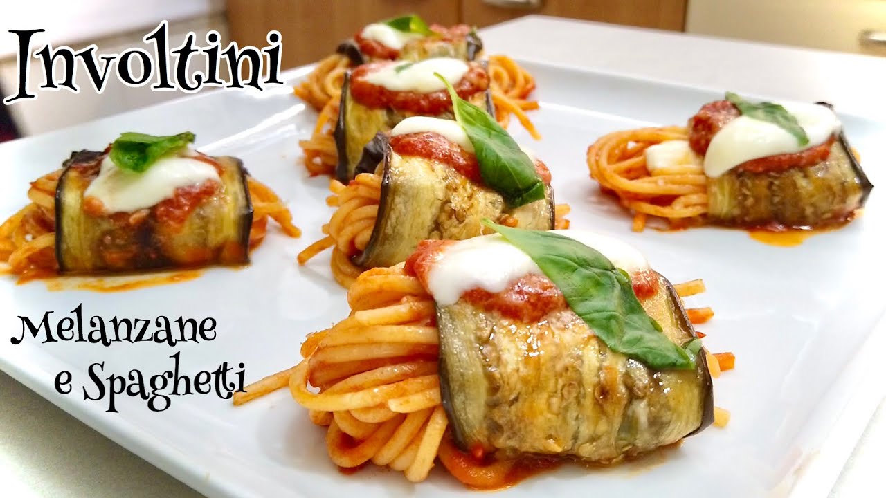 INVOLTINI DI MELANZANE E SPAGHETTI AL POMODORO FRESCO E BUFALA🍝 Eggplant and Spaghetti Roll