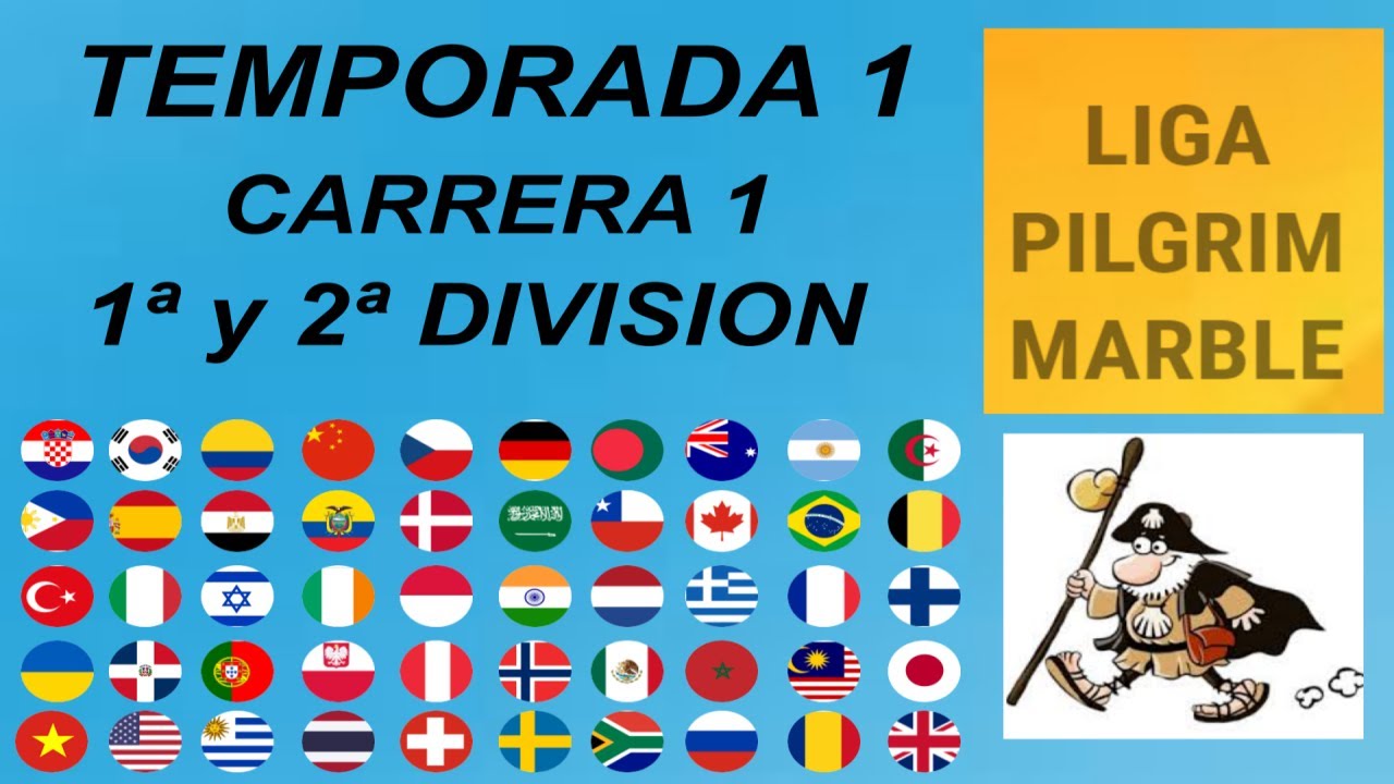 Carrera de Canicas de Países - 1 de 12 - Temporada 1 - 1ª y 2ª División - Torneo de Liga - Algodoo
