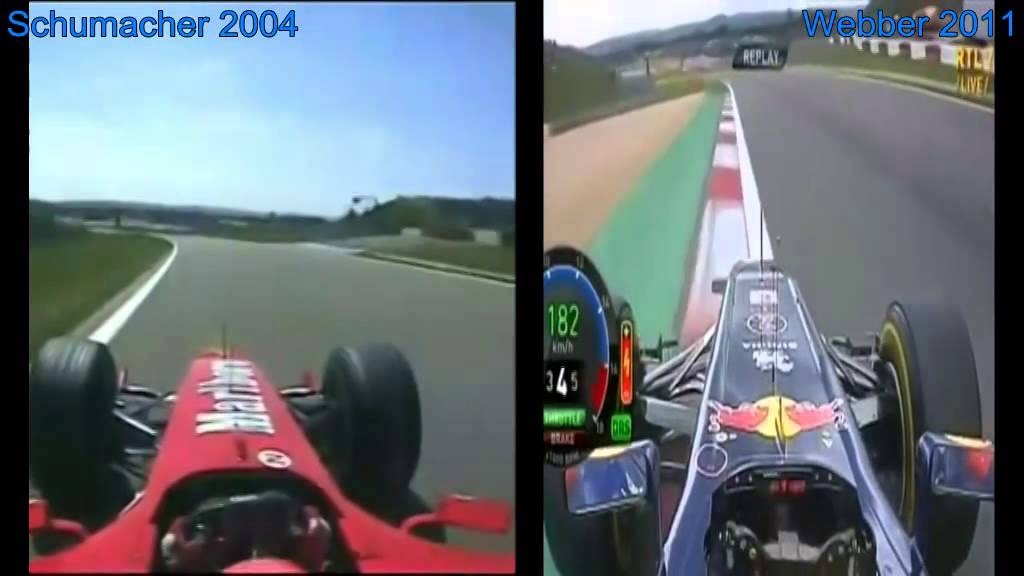 Lap Comparison - Schumacher 2004 Vs Webber 2011 Germany Nurburgring GP