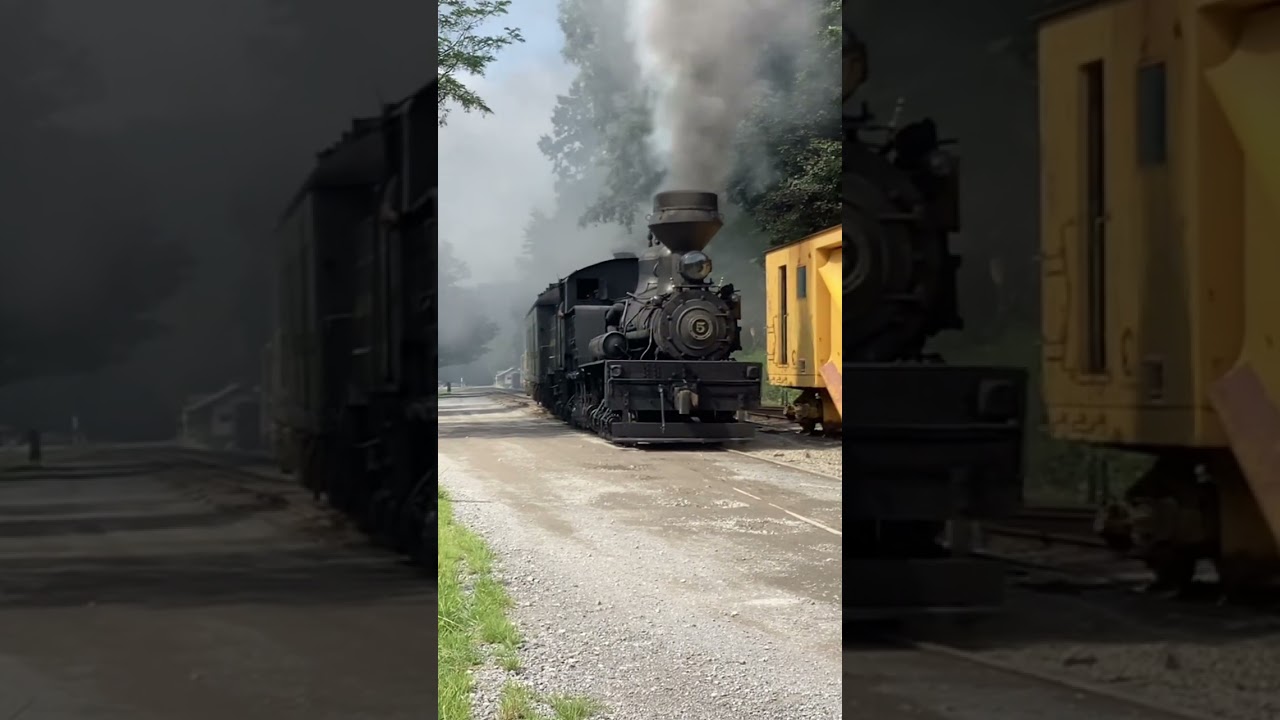 Shay #5 Pulls the Greenbriar Express out of Cass!