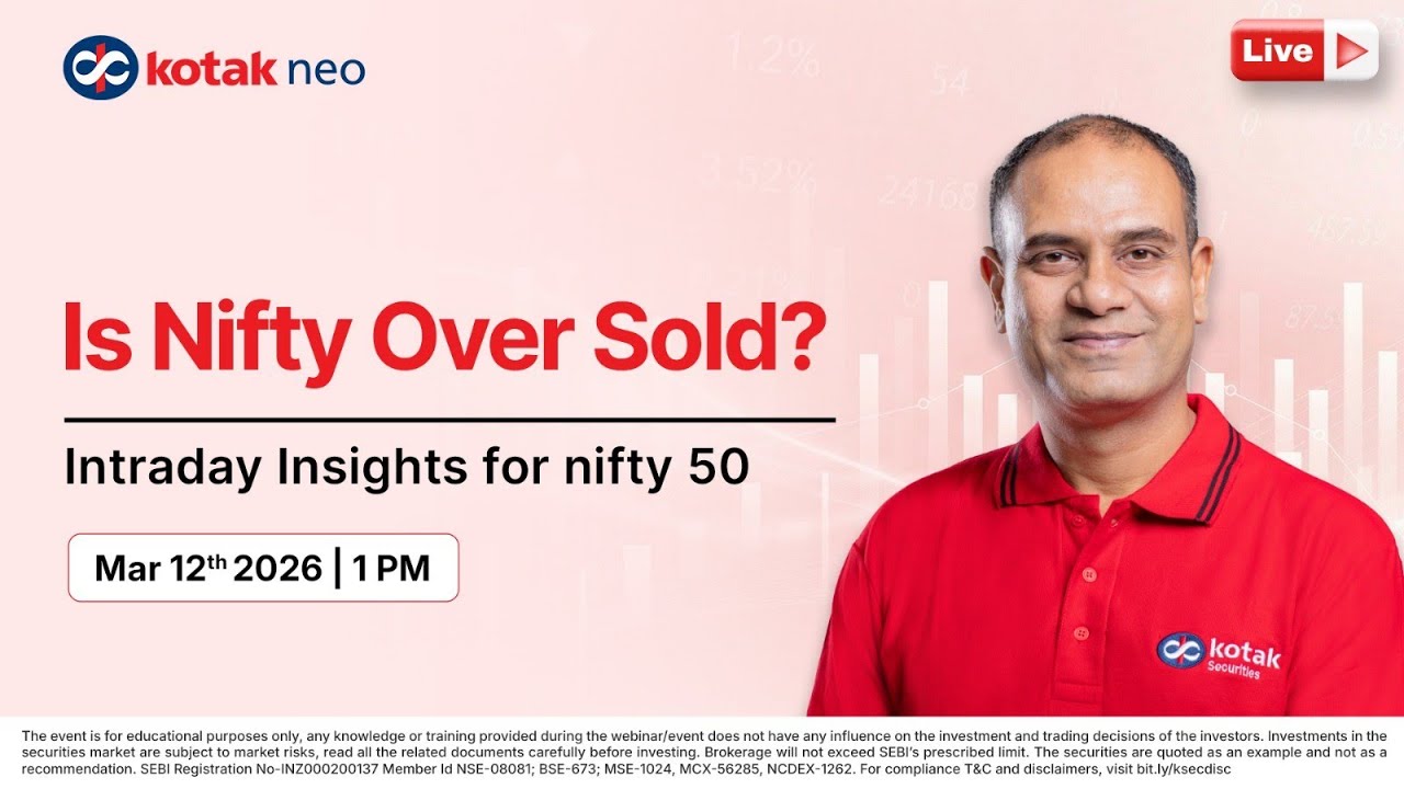 🔴 [Live] Intraday Insights on Nifty | Is Nifty Over Sold ? | 12th Mar I Kotak Neo