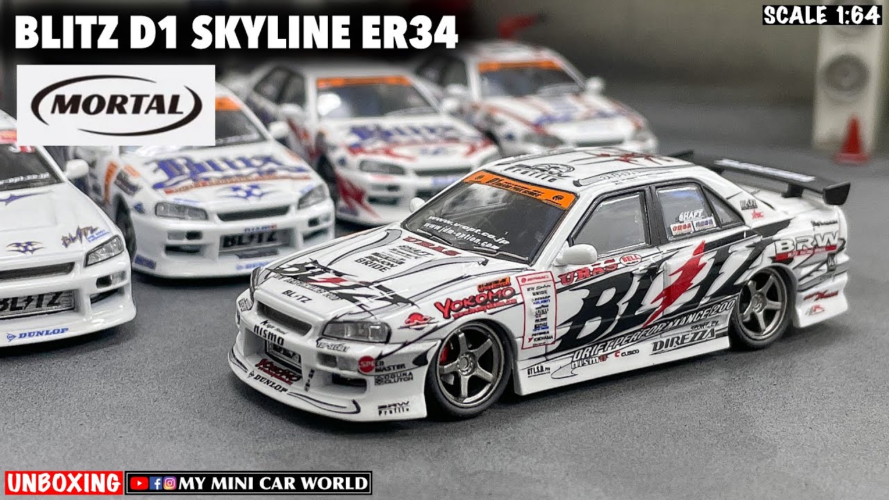 『MY MINI CAR WORLD』UNBOXING MORTAL 1/64 BLITZ D1 SKYLINE ER34