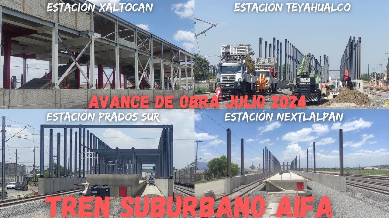 avance de obra TREN SUBURBANO AIFA (julio) 2024.