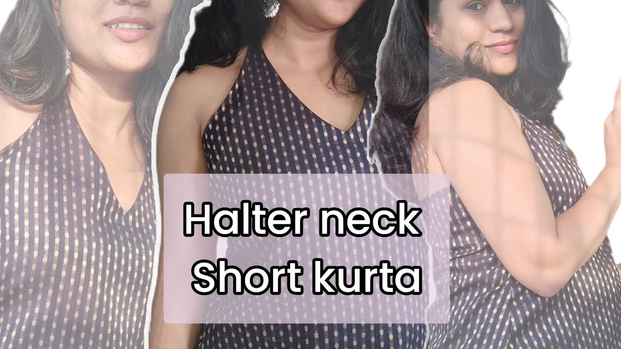 Tie-up Halter neck short kurta |diy top