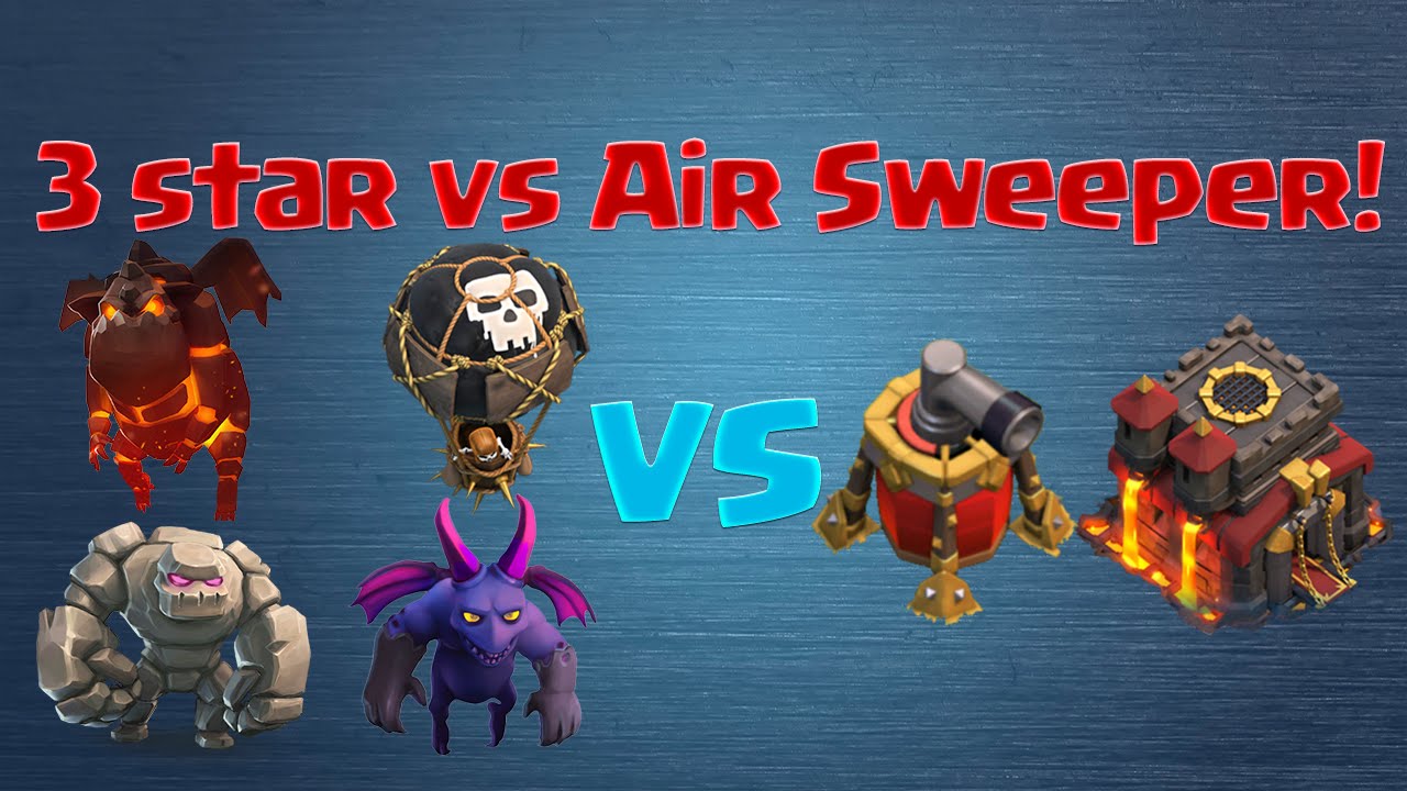 [Clash of Clans] 3 Star Air Raid vs Air Sweeper (max TH10 Lavaloonion)
