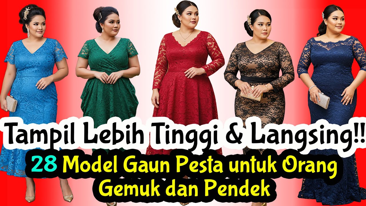 Model Gaun Pesta Untuk Orang Gemuk Dan Pendek, | Contoh Baju Dress Pesta Untuk Orang Gemuk Pendek