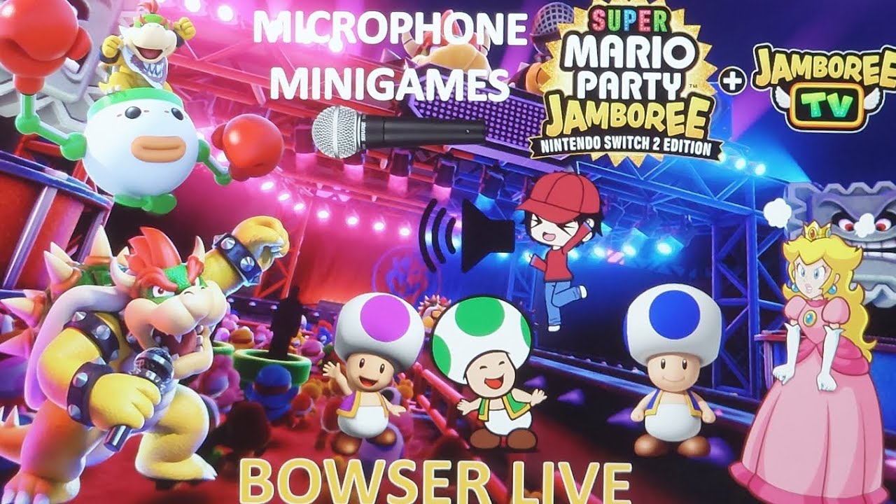 SMPJ + Jamboree TV - Peach with the Toads in Bowser Live (Microphone Minigames with my Voice🎤🗣)