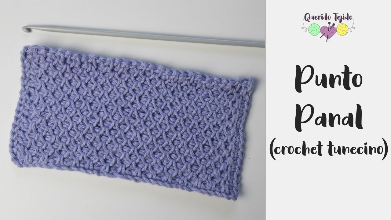 Punto Panal en crochet Tunecino