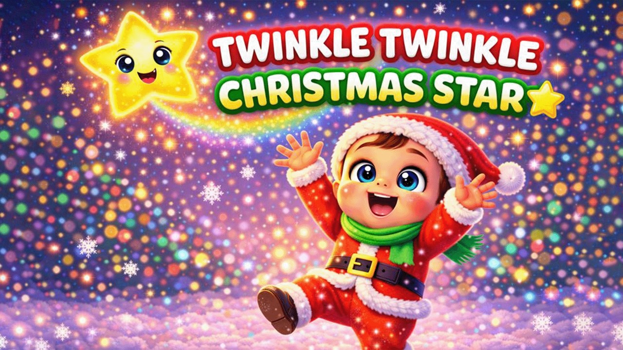 Twinkle Twinkle Christmas Star ⭐ | Baby Christmas Song 🎄 | Kids Nursery Rhyme | Xmas Dance