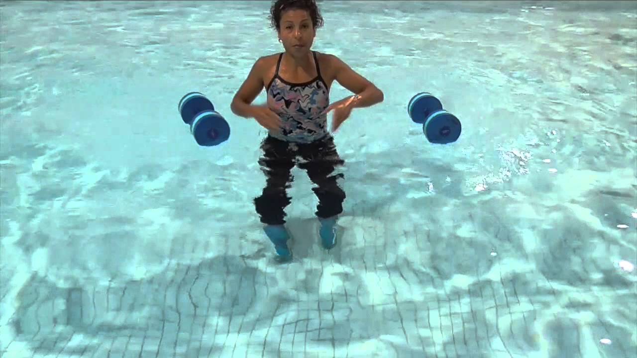 Aqua Instructor tip #40 suspended swivel with dumbbells