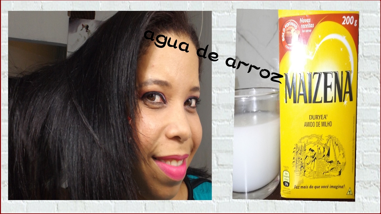 Água com arroz e maizena para hidrata os cabelos.