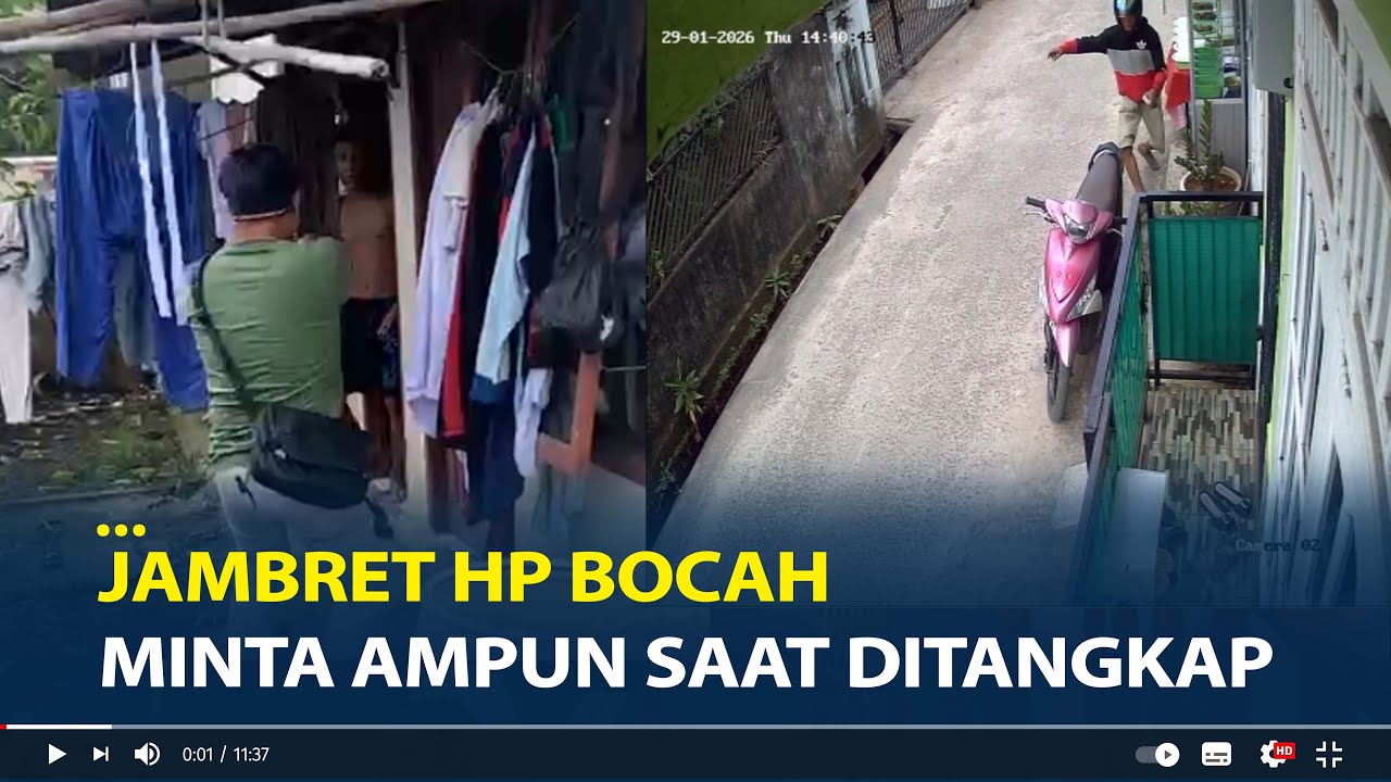 Jambret HP Bocah Minta Ampun Saat Ditangkap, Sempat Tak Mengaku