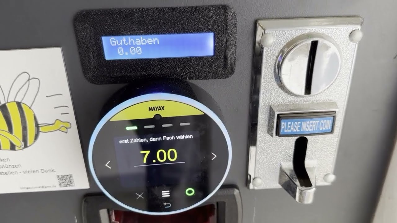 Zahlen mit Handy Kreditkarte Kartenzahlung beim diy Honigautomat mit Nayax Onyx