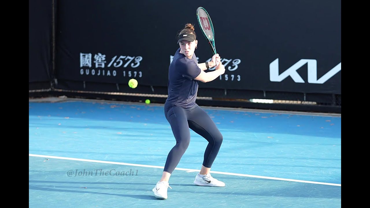 Talia Gibson -- Tennis Training 2025  --  In  Slow Motion.