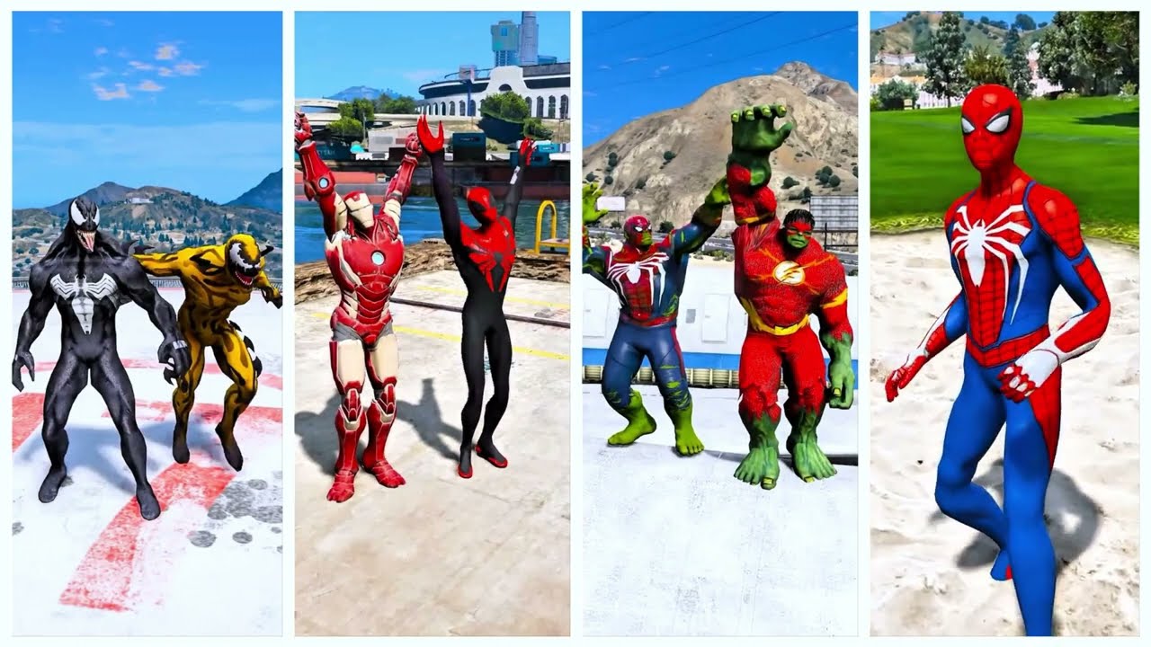 SUPERHERO MEGA BATTLE #408  MARVEL AND DC SUPERHERO BATTLE SPIDERMAN VS IRONMAN VS WOLVERINE