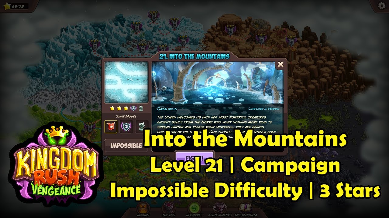 Kingdom Rush Vengeance - Into the Mountains (Level 21 | Campaign) | Impossible (3 Stars)