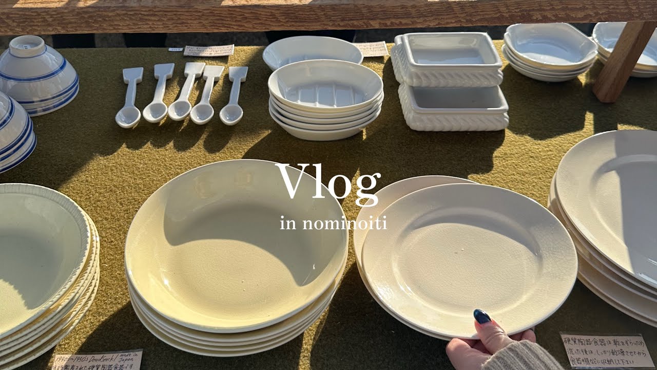 【Vlog】関西蚤の市2024 in 万博🐏　自分だけのお気に入りを探す１日/一目惚れした食器/アンティーク雑貨・古家具