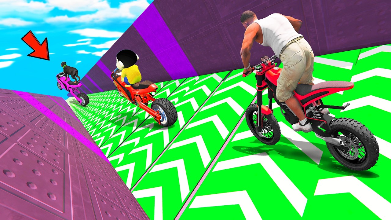 SHINCHAN AND FRANKLIN TRIED THE IMPOSSIBLE SPEED BOOSTER CORRIDOR PARKOUR CHALLENGE GTA 5