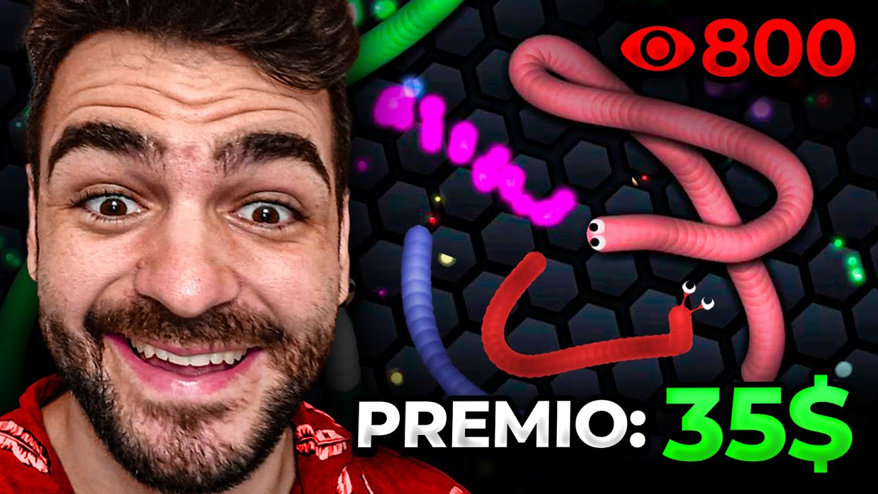 800 Personas Compiten por 35$ en Slither.io