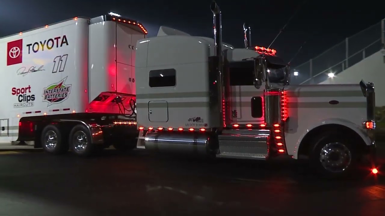 NASCAR HAULERS LEAVING MARTINSVILLE AFTER XFINITY 500