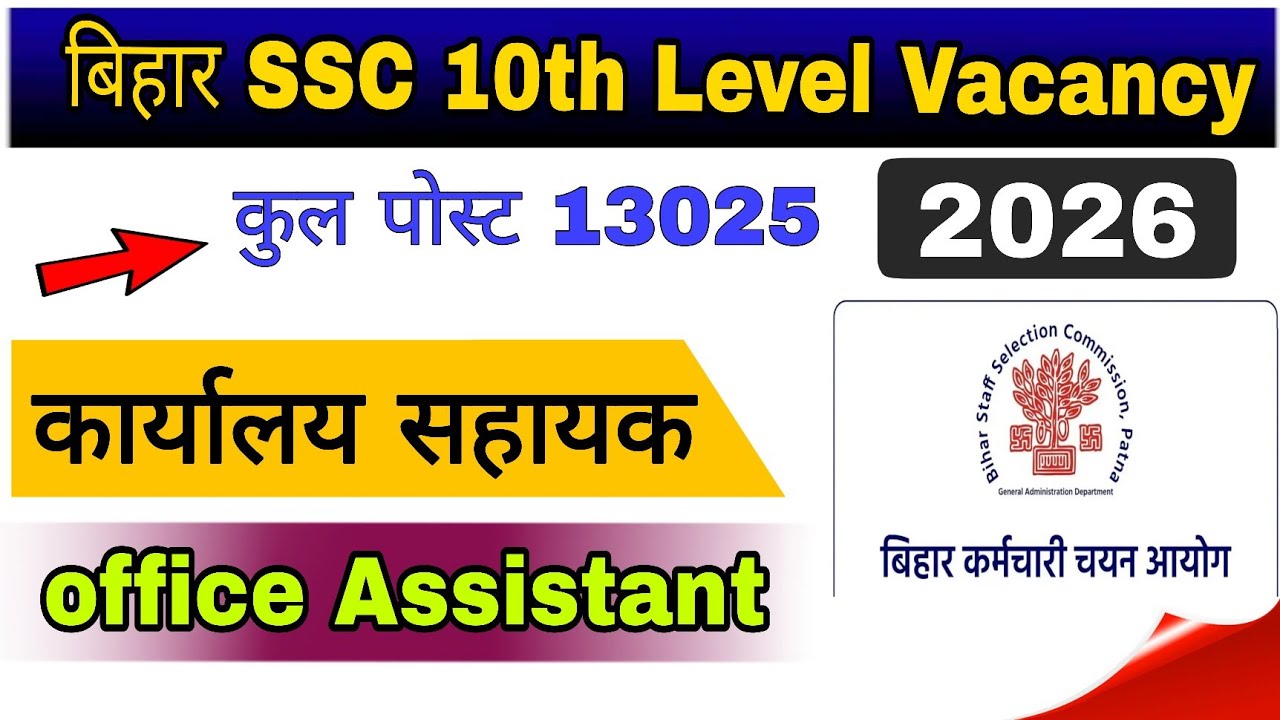 Bihar SSC 10th  Level vecancy 2026 | new vacancy 2026 || #vacency 