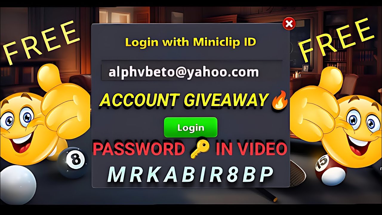 🎁 Free 8 Ball Pool MAX Account | Email & Password Shown in Video 🔥